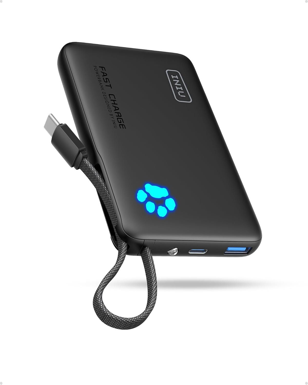 Travel charger with built-in flashlight